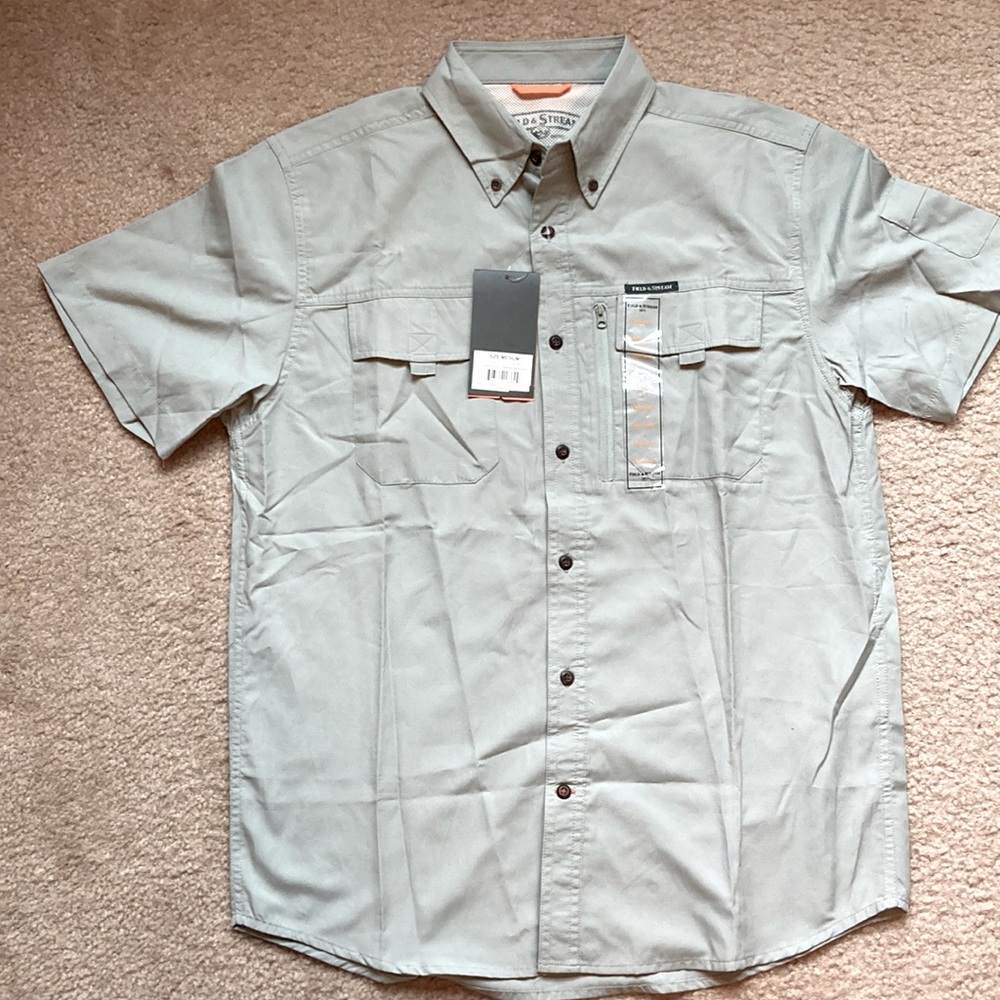 Men shirt with collar mineral green brand Field and Stream